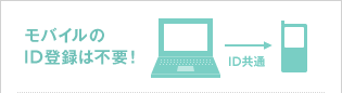 モバイルのID登録は不要!