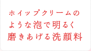 ホイップクリームのような泡で明るく磨きあげる洗顔料
