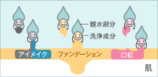 親水部分 洗浄成分 アイメイク ファンデーション 口紅 肌