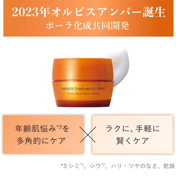 2023年オルビスアンバー誕生 ポーラ化成共同開発／「年齢肌悩みを多角的にケア」×「ラクに、手軽に賢くケア」