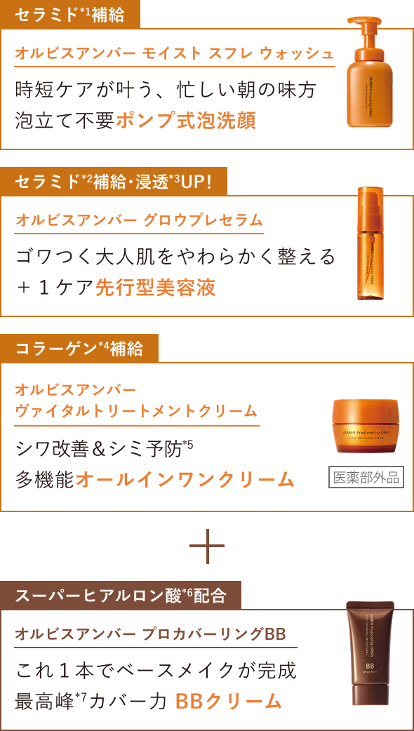 オルビスアンバー ラインナップ