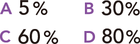 A5％ B30％ C60％ D80％