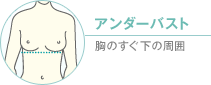 アンダーバスト 胸のすぐ下の周囲
