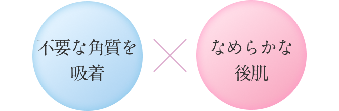 不要な角質を吸着✕なめらかな後肌