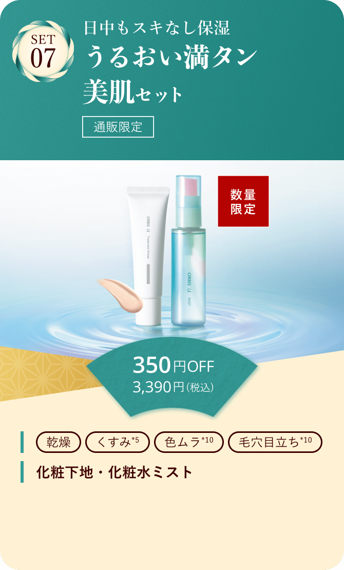 セット07 日中もスキなし保湿うるおい満タン美肌セット