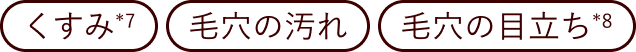 くすみ*7 毛穴の汚れ 毛穴の目立ち*8