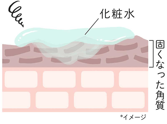 化粧水 固くなった角質 （*）イメージ