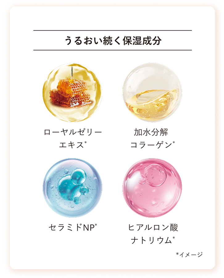 うるおい続く保湿成分 *イメージ