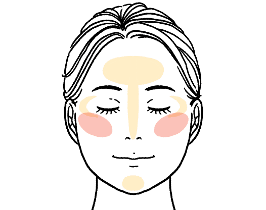 丸顔さんの塗り方
