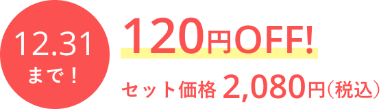 12.31まで！120円OFF! セット価格 2,080円（税込）