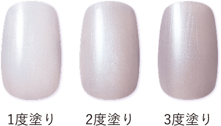 1度塗り、2度塗り、3度塗りの比較