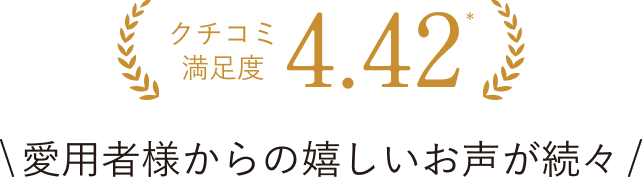 クチコミ満足度4.42 愛用者様からの嬉しいお声が続々