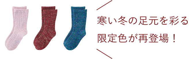 寒い冬の足元を彩る限定色が再登場！